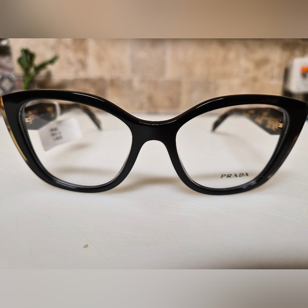 Prada Glossy Black Cat-Eye Glasses